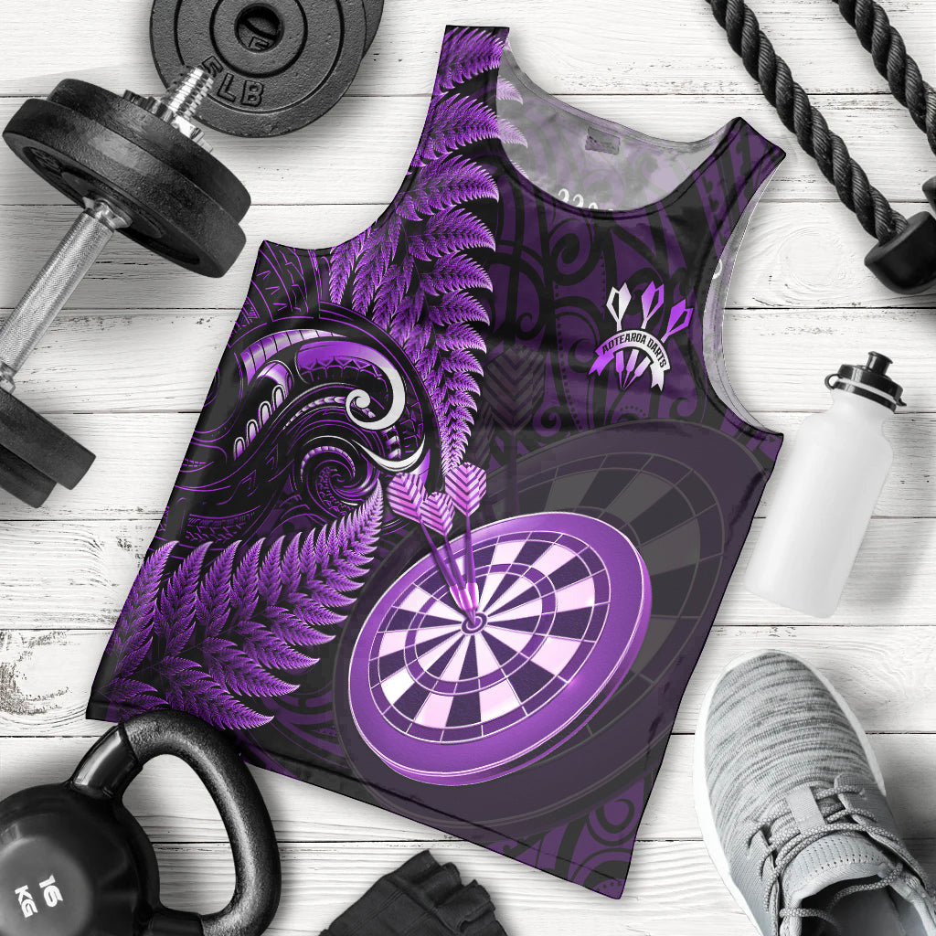 New Zealand Darts Men Tank Top Happiness Is A Tight Threesome Maori Purple LT14 Purple - Polynesian Pride