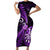 New Zealand Darts Short Sleeve Bodycon Dress Happiness Is A Tight Threesome Maori Purple LT14 Long Dress Purple - Polynesian Pride