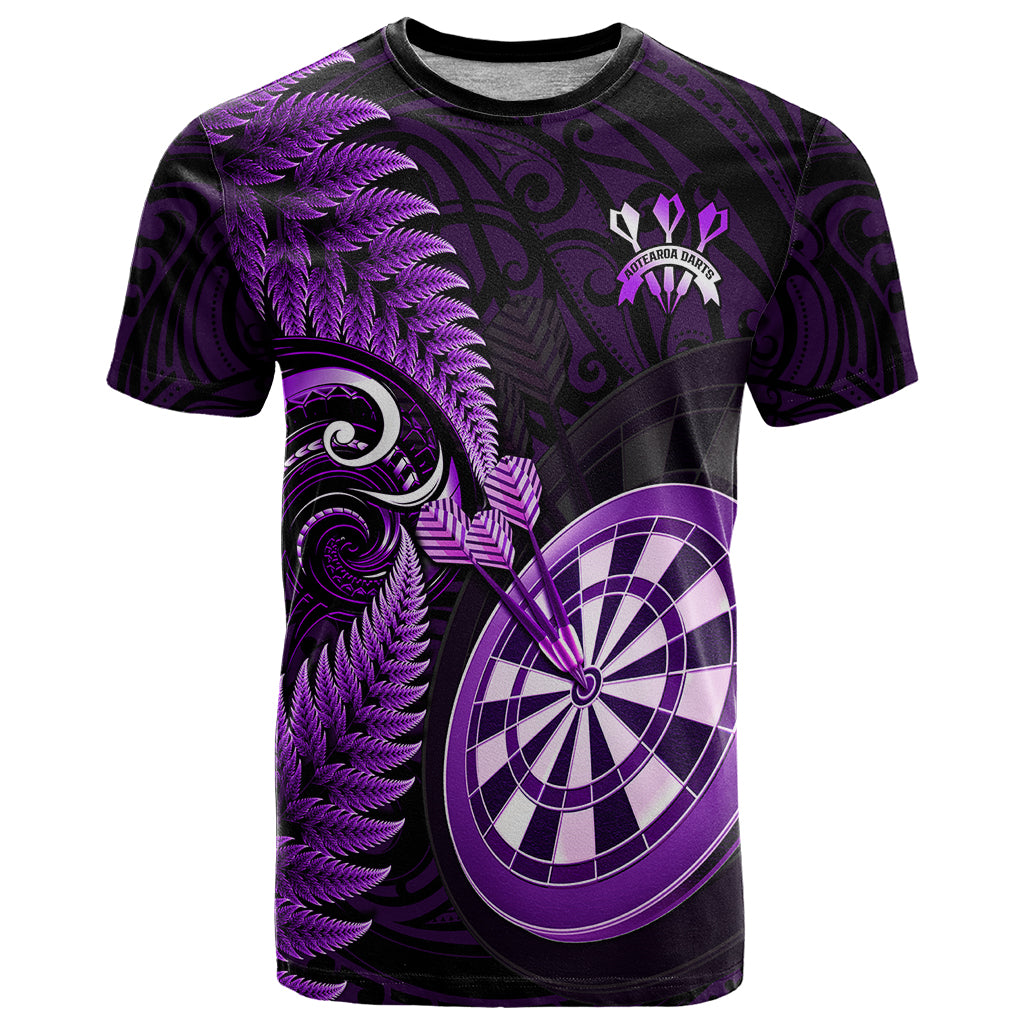 New Zealand Darts T Shirt Happiness Is A Tight Threesome Maori Purple LT14 Purple - Polynesian Pride