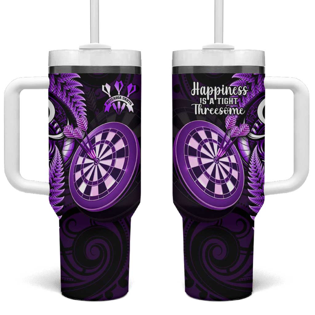 New Zealand Darts Tumbler With Handle Happiness Is A Tight Threesome Maori Purple