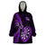 New Zealand Darts Wearable Blanket Hoodie Happiness Is A Tight Threesome Maori Purple LT14 One Size Purple - Polynesian Pride