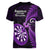 New Zealand Darts Women V Neck T Shirt Happiness Is A Tight Threesome Maori Purple LT14 - Polynesian Pride