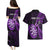 Personalised New Zealand Darts Couples Matching Puletasi Dress and Hawaiian Shirt Happiness Is A Tight Threesome Maori Purple LT14 - Polynesian Pride