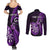 Personalised New Zealand Darts Couples Matching Summer Maxi Dress and Long Sleeve Button Shirts Happiness Is A Tight Threesome Maori Purple LT14 - Polynesian Pride