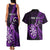 Personalised New Zealand Darts Couples Matching Tank Maxi Dress and Hawaiian Shirt Happiness Is A Tight Threesome Maori Purple LT14 - Polynesian Pride