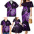 Personalised New Zealand Darts Family Matching Mermaid Dress and Hawaiian Shirt Happiness Is A Tight Threesome Maori Purple LT14 - Polynesian Pride