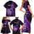 Personalised New Zealand Darts Family Matching Short Sleeve Bodycon Dress and Hawaiian Shirt Happiness Is A Tight Threesome Maori Purple LT14 - Polynesian Pride