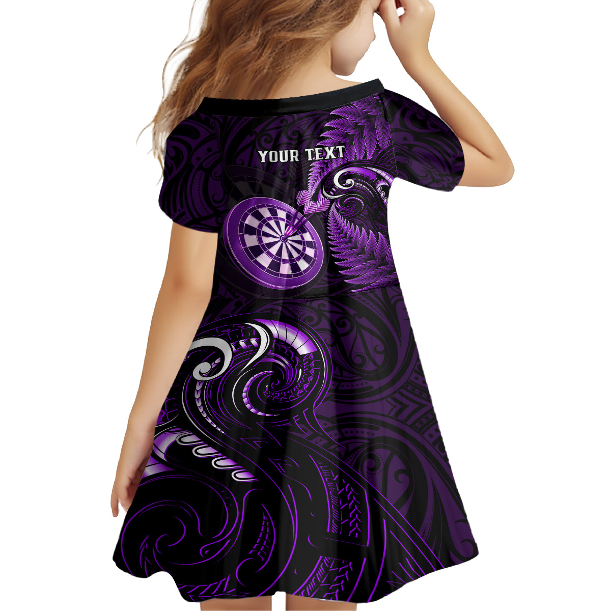 Personalised New Zealand Darts Family Matching Summer Maxi Dress and Hawaiian Shirt Happiness Is A Tight Threesome Maori Purple LT14 - Polynesian Pride