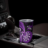 Personalised New Zealand Darts Tumbler Cup Happiness Is A Tight Threesome Maori Purple LT14 - Polynesian Pride