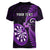 Personalised New Zealand Darts Women V Neck T Shirt Happiness Is A Tight Threesome Maori Purple LT14 - Polynesian Pride