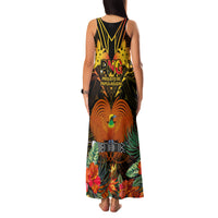 Papua New Guinea Chimbu Province Family Matching Tank Maxi Dress and Hawaiian Shirt Papua Niugini Coat Of Arms With Flag Style LT14 - Polynesian Pride