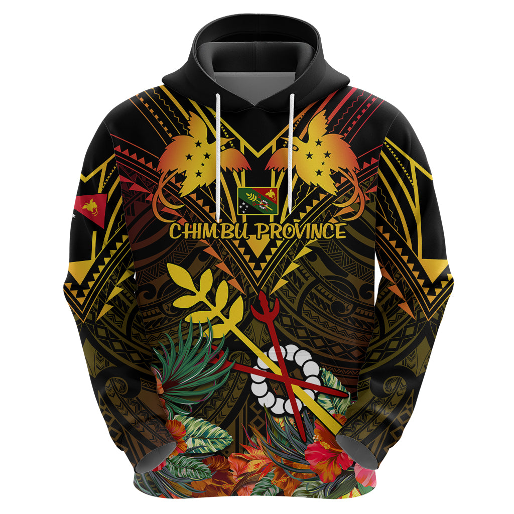 Papua New Guinea Chimbu Province Hoodie Papua Niugini Coat Of Arms With Flag Style LT14 - Polynesian Pride