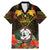 Papua New Guinea East New Britain Province Family Matching Mermaid Dress and Hawaiian Shirt Papua Niugini Coat Of Arms With Flag Style LT14 Dad's Shirt - Short Sleeve Black - Polynesian Pride