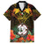 Papua New Guinea East New Britain Province Family Matching Off Shoulder Long Sleeve Dress and Hawaiian Shirt Papua Niugini Coat Of Arms With Flag Style LT14 Dad's Shirt - Short Sleeve Black - Polynesian Pride