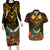 Papua New Guinea Western Province Couples Matching Long Sleeve Bodycon Dress and Hawaiian Shirt Papua Niugini Coat Of Arms With Flag Style LT14 Black - Polynesian Pride