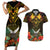 Papua New Guinea Western Province Couples Matching Short Sleeve Bodycon Dress and Hawaiian Shirt Papua Niugini Coat Of Arms With Flag Style LT14 Black - Polynesian Pride