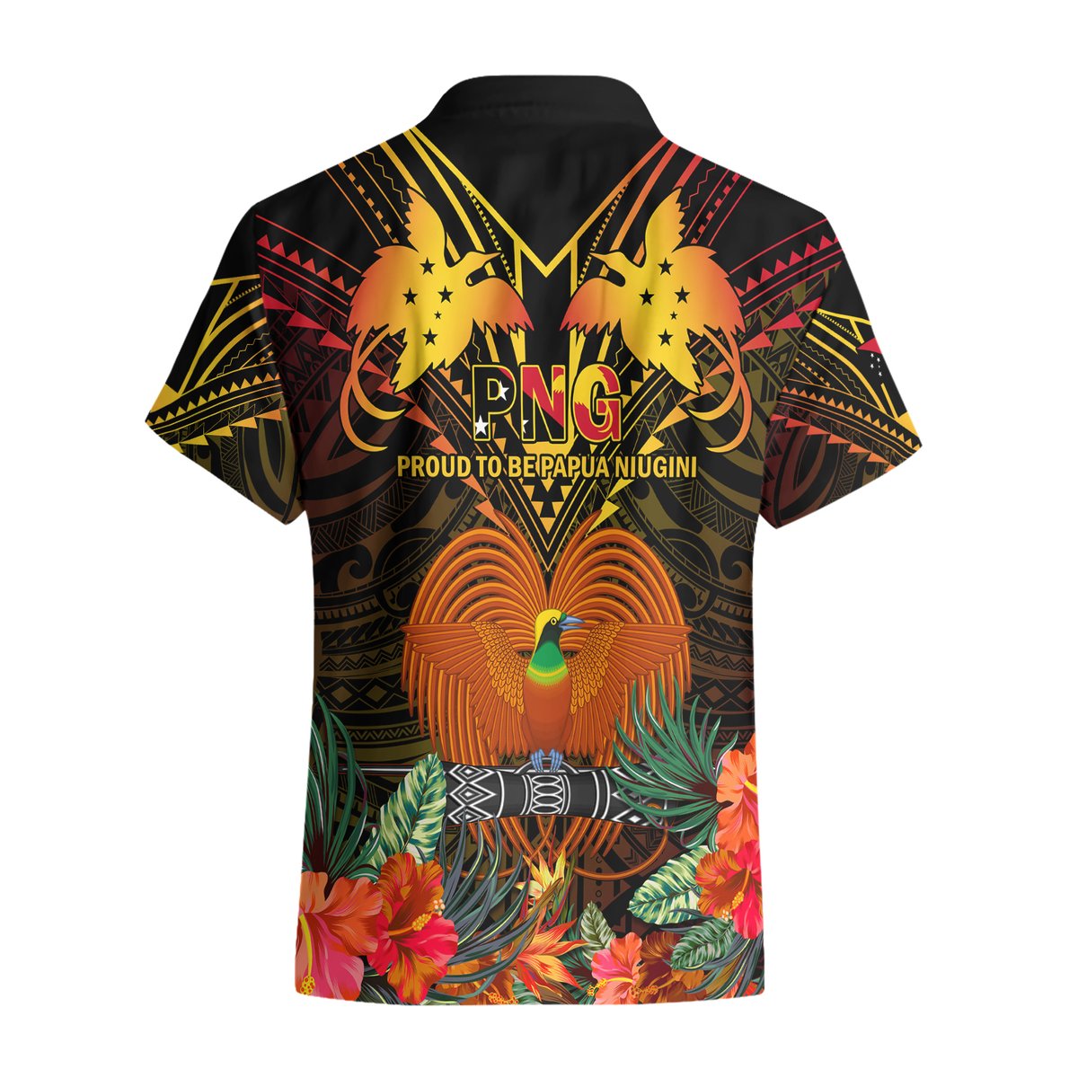 Papua New Guinea Western Province Hawaiian Shirt Papua Niugini Coat Of Arms With Flag Style LT14 - Polynesian Pride
