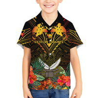 Papua New Guinea Western Province Kid Hawaiian Shirt Papua Niugini Coat Of Arms With Flag Style LT14 - Polynesian Pride