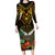 Papua New Guinea Western Province Long Sleeve Bodycon Dress Papua Niugini Coat Of Arms With Flag Style LT14 Long Dress Black - Polynesian Pride