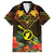 Papua New Guinea Southern Highlands Province Family Matching Off Shoulder Long Sleeve Dress and Hawaiian Shirt Papua Niugini Coat Of Arms With Flag Style LT14 Dad's Shirt - Short Sleeve Black - Polynesian Pride