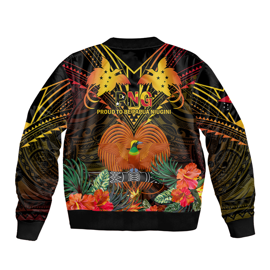 Papua New Guinea Southern Highlands Province Sleeve Zip Bomber Jacket Papua Niugini Coat Of Arms With Flag Style LT14 - Polynesian Pride