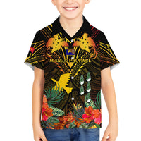 Papua New Guinea Manus Province Kid Hawaiian Shirt Papua Niugini Coat Of Arms With Flag Style LT14 - Polynesian Pride