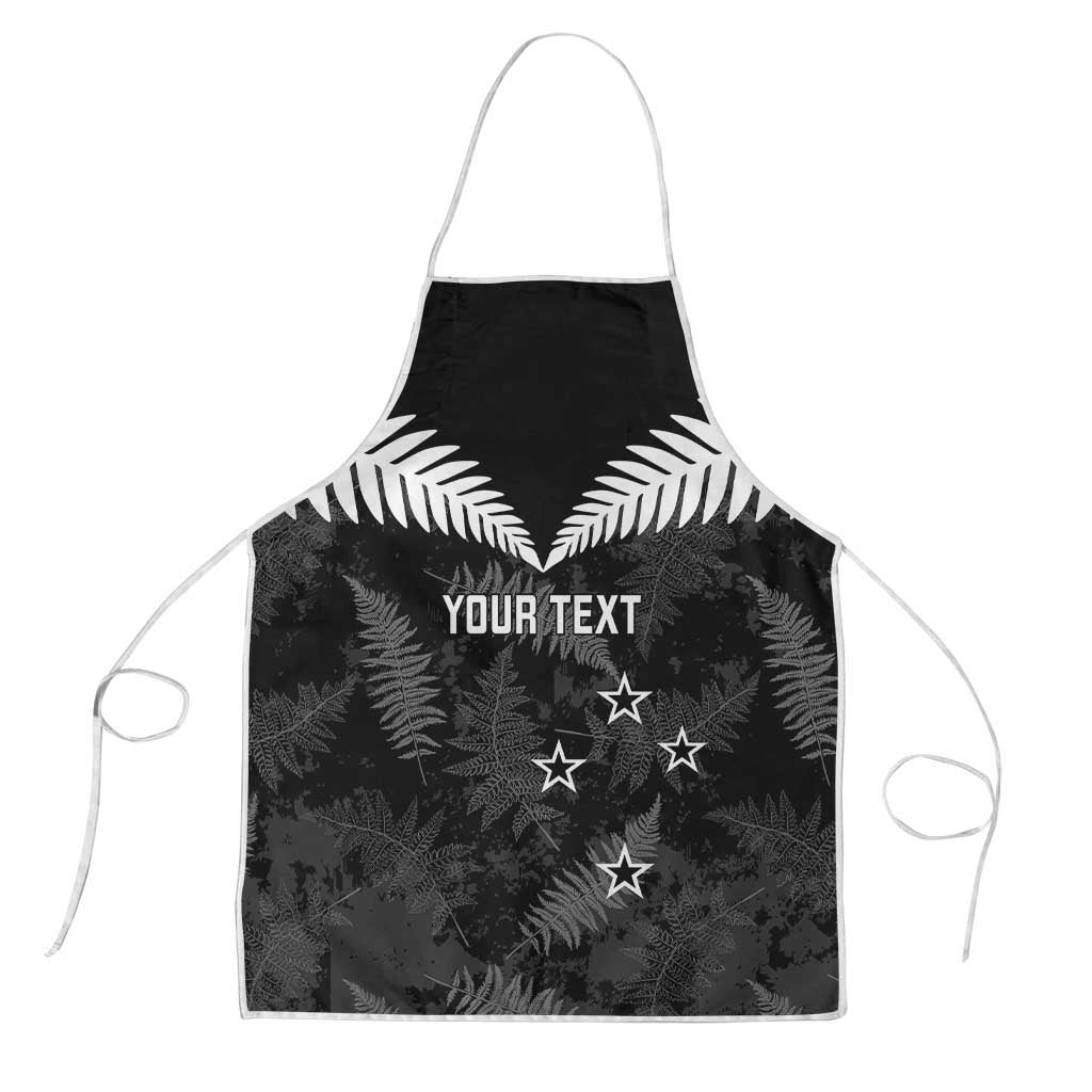 Custom New Zealand Silver Fern Football Apron Go Aotearoa Grunge Black - Polynesian Pride