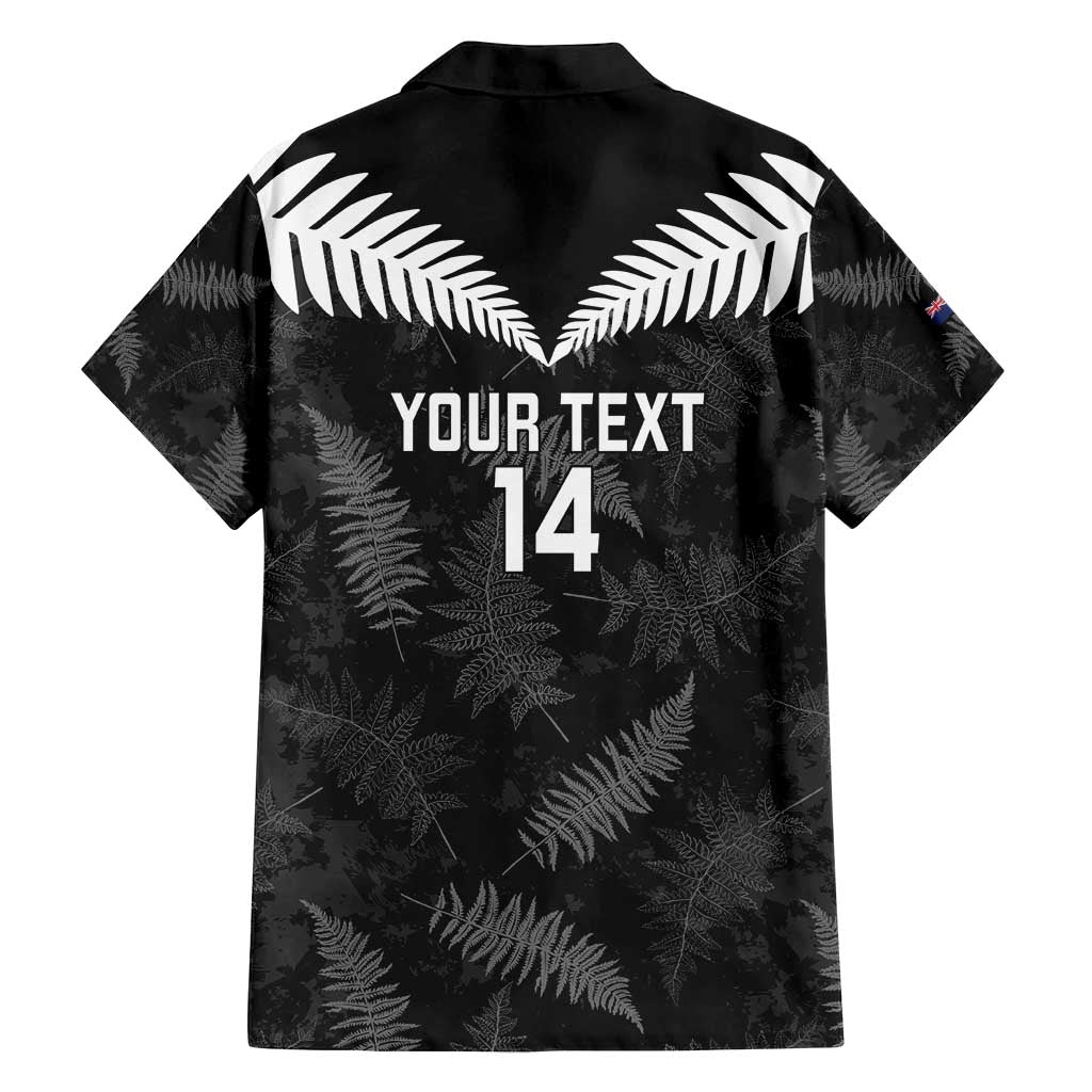 Custom New Zealand Silver Fern Football Family Matching Summer Maxi Dress and Hawaiian Shirt Go Aotearoa Grunge Black - Polynesian Pride