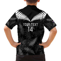 Custom New Zealand Silver Fern Football Hawaiian Shirt Go Aotearoa Grunge Black - Polynesian Pride