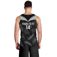 Custom New Zealand Silver Fern Football Men Tank Top Go Aotearoa Grunge Black - Polynesian Pride