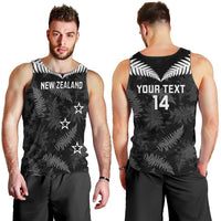 Custom New Zealand Silver Fern Football Men Tank Top Go Aotearoa Grunge Black - Polynesian Pride