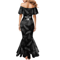 Custom New Zealand Silver Fern Football Mermaid Dress Go Aotearoa Grunge Black - Polynesian Pride