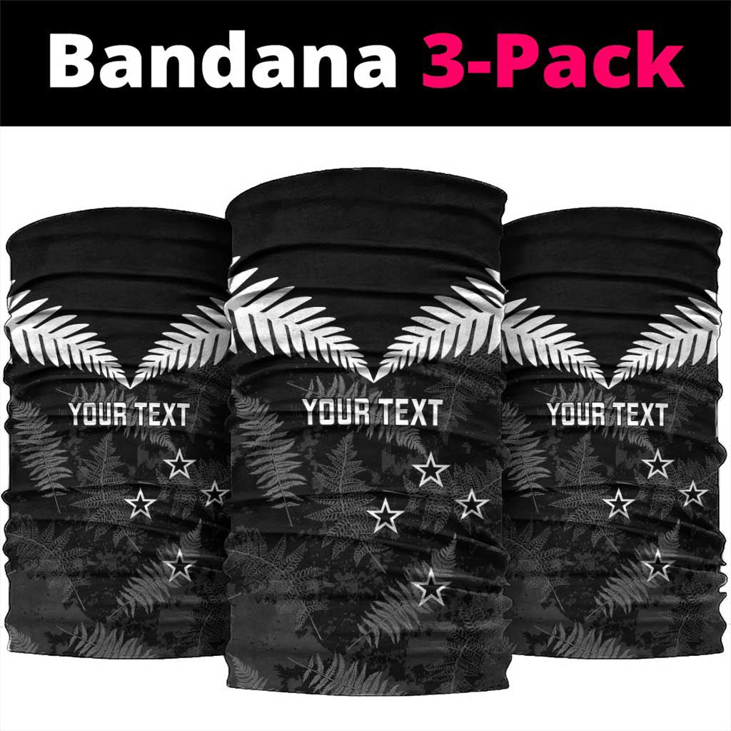 Custom New Zealand Silver Fern Football Neck Gaiter Go Aotearoa Grunge Black - Polynesian Pride