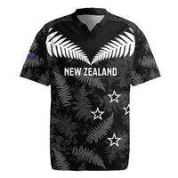 Custom New Zealand Silver Fern Football Rugby Jersey Go Aotearoa Grunge Black - Polynesian Pride