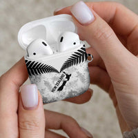 Custom New Zealand Silver Fern Football AirPods Case Go Aotearoa Grunge White - Polynesian Pride