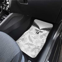 Custom New Zealand Silver Fern Football Car Mats Go Aotearoa Grunge White - Polynesian Pride