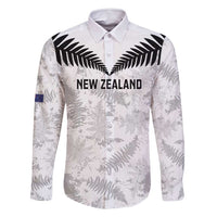 Custom New Zealand Silver Fern Football Family Matching Mermaid Dress and Hawaiian Shirt Go Aotearoa Grunge White - Polynesian Pride