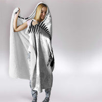 Custom New Zealand Silver Fern Football Hooded Blanket Go Aotearoa Grunge White - Polynesian Pride