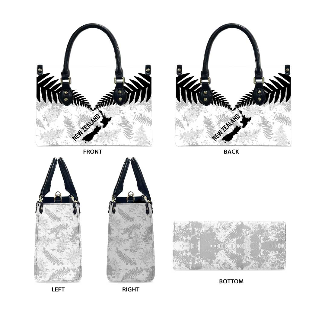Custom New Zealand Silver Fern Football Leather Bag Go Aotearoa Grunge White - Polynesian Pride