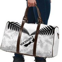 Custom New Zealand Silver Fern Football Travel Bag Go Aotearoa Grunge White - Polynesian Pride
