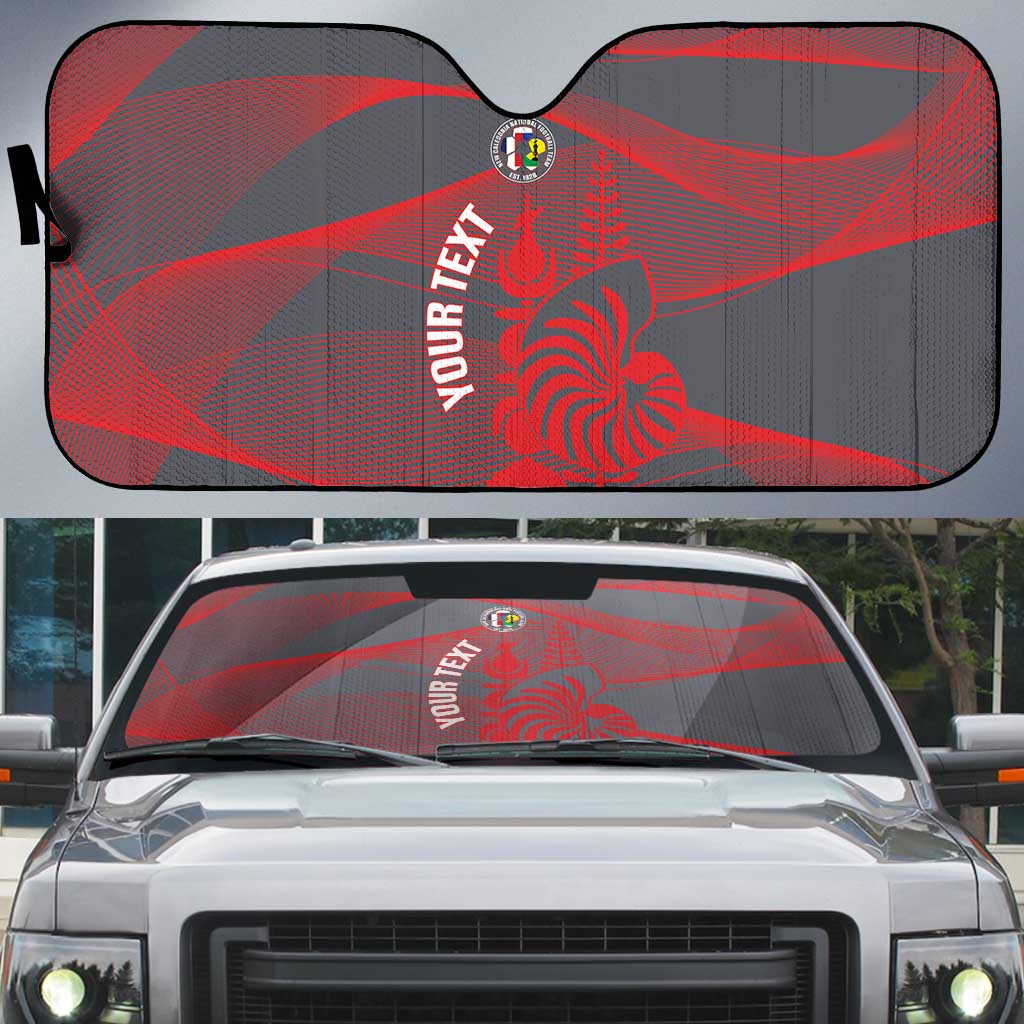 Custom New Caledonia Football Auto Sun Shade Allez Les Cagous Grey Version - Polynesian Pride