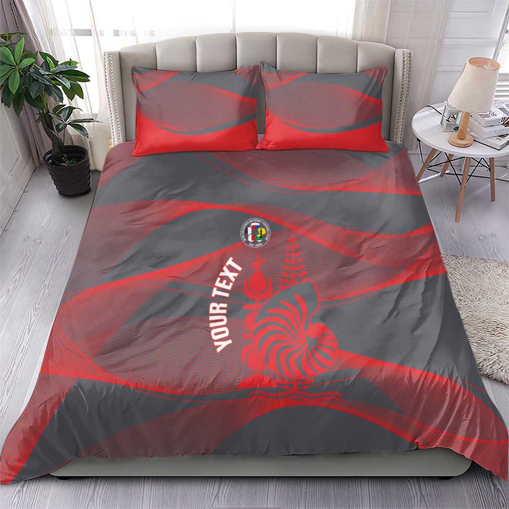 Custom New Caledonia Football Bedding Set Allez Les Cagous Grey Version - Polynesian Pride