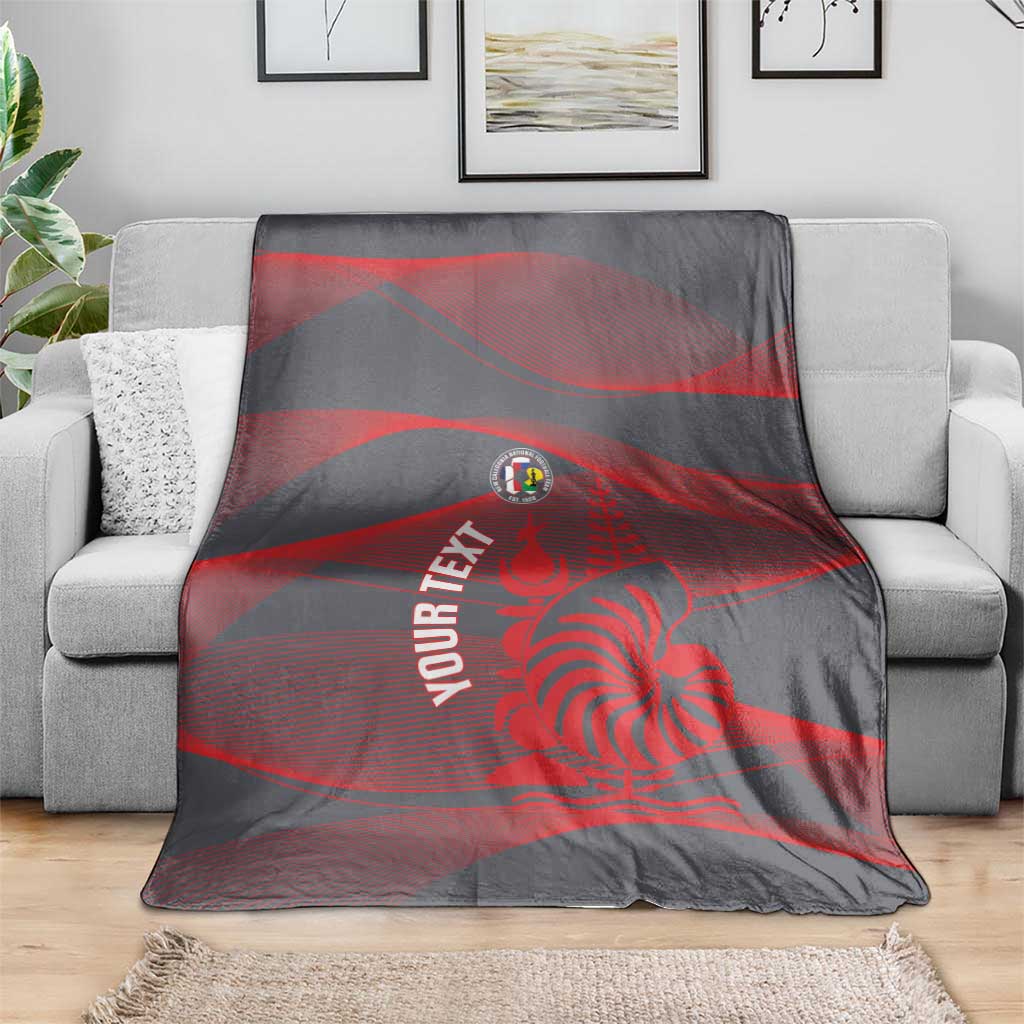 Custom New Caledonia Football Blanket Allez Les Cagous Grey Version - Polynesian Pride