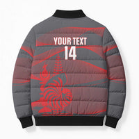 Custom New Caledonia Football Bomber Puffer Jacket Allez Les Cagous Grey Version - Polynesian Pride