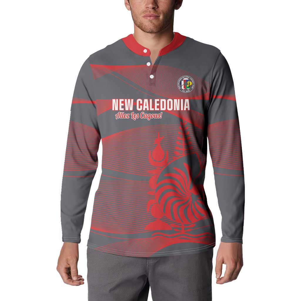 Custom New Caledonia Football Button Sweatshirt Allez Les Cagous Grey Version - Polynesian Pride
