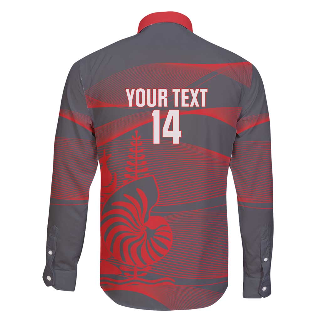 Custom New Caledonia Football Family Matching Long Sleeve Bodycon Dress and Hawaiian Shirt Allez Les Cagous Grey Version - Polynesian Pride