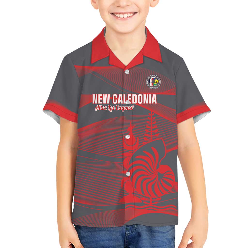 Custom New Caledonia Football Family Matching Puletasi and Hawaiian Shirt Allez Les Cagous Grey Version - Polynesian Pride