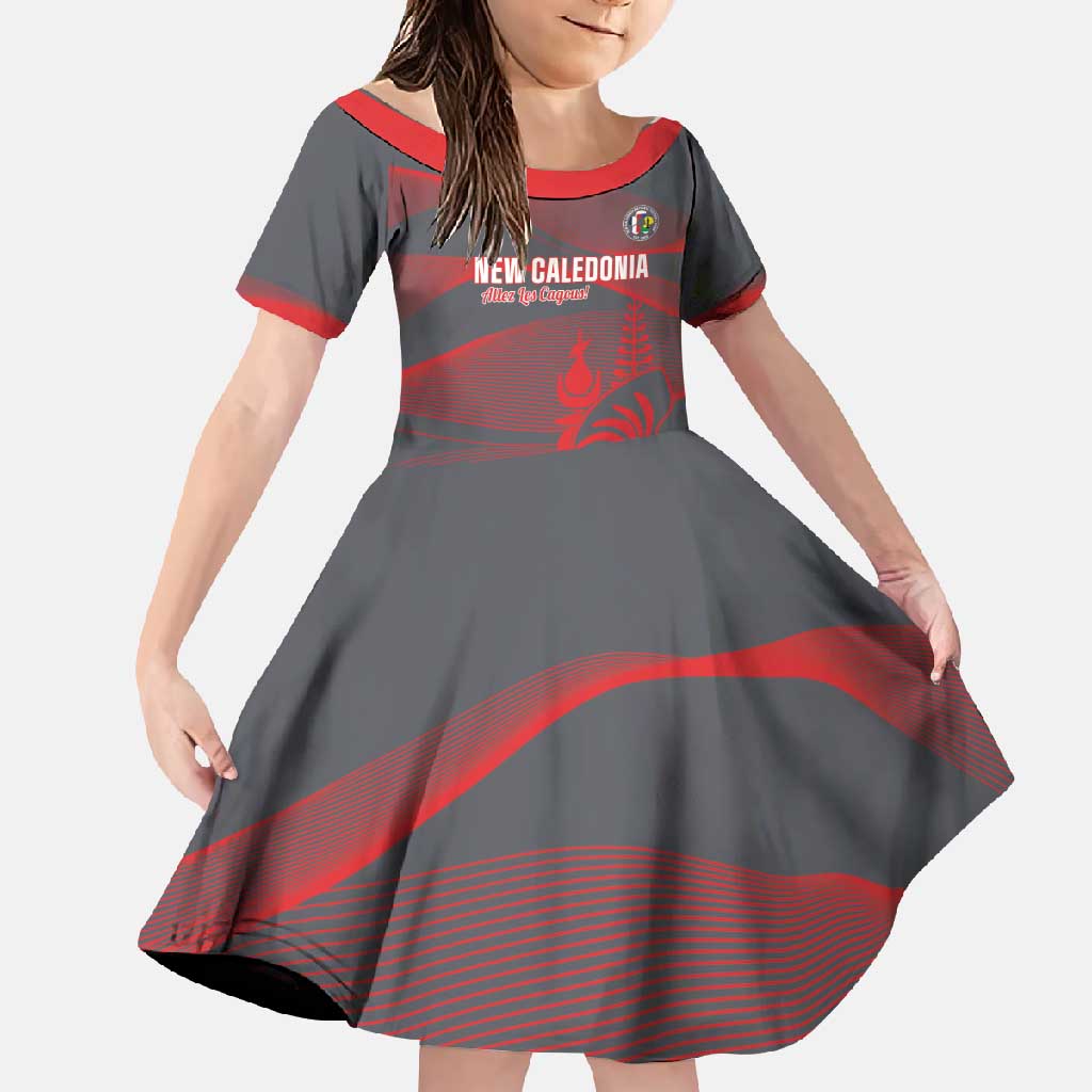 Custom New Caledonia Football Family Matching Short Sleeve Bodycon Dress and Hawaiian Shirt Allez Les Cagous Grey Version - Polynesian Pride