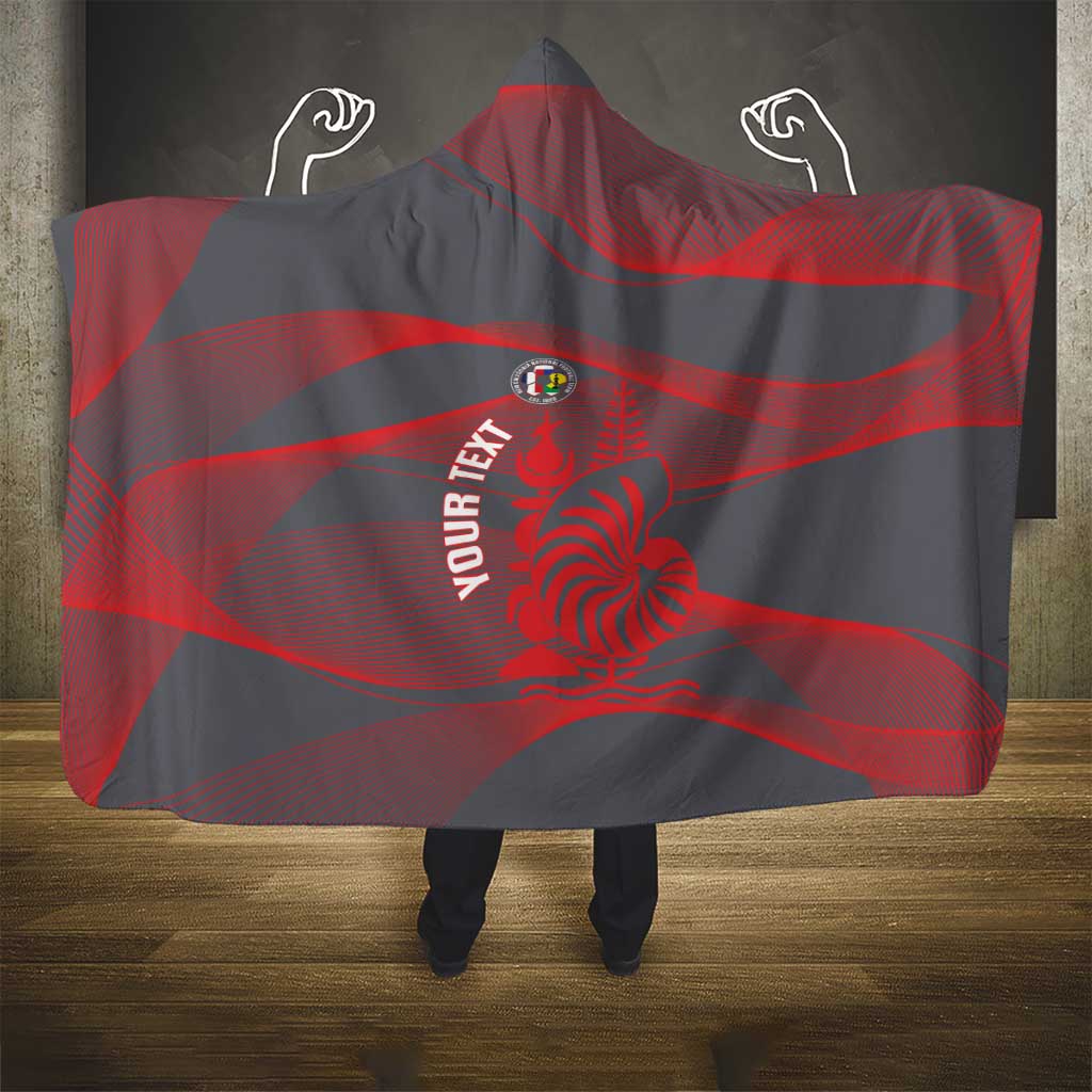 Custom New Caledonia Football Hooded Blanket Allez Les Cagous Grey Version - Polynesian Pride