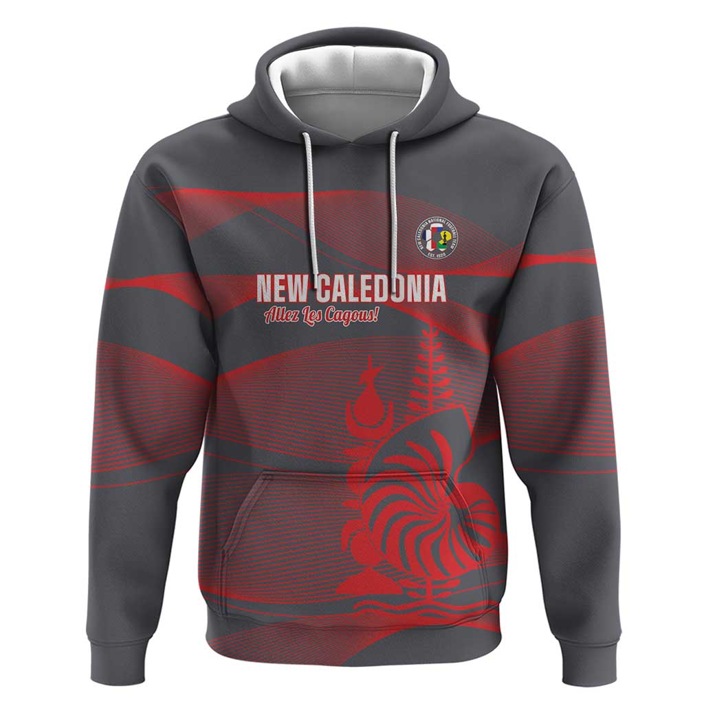 Custom New Caledonia Football Hoodie Allez Les Cagous Grey Version - Polynesian Pride